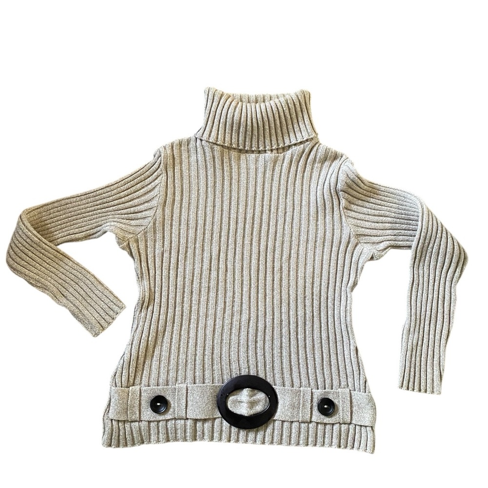Putorti Sweater Turtleneck Faux Belt S